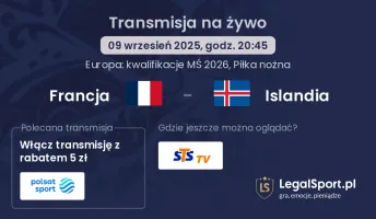 Francja - Islandia gdzie oglądać?