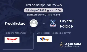 Fredrikstad - Crystal Palace gdzie oglądać?