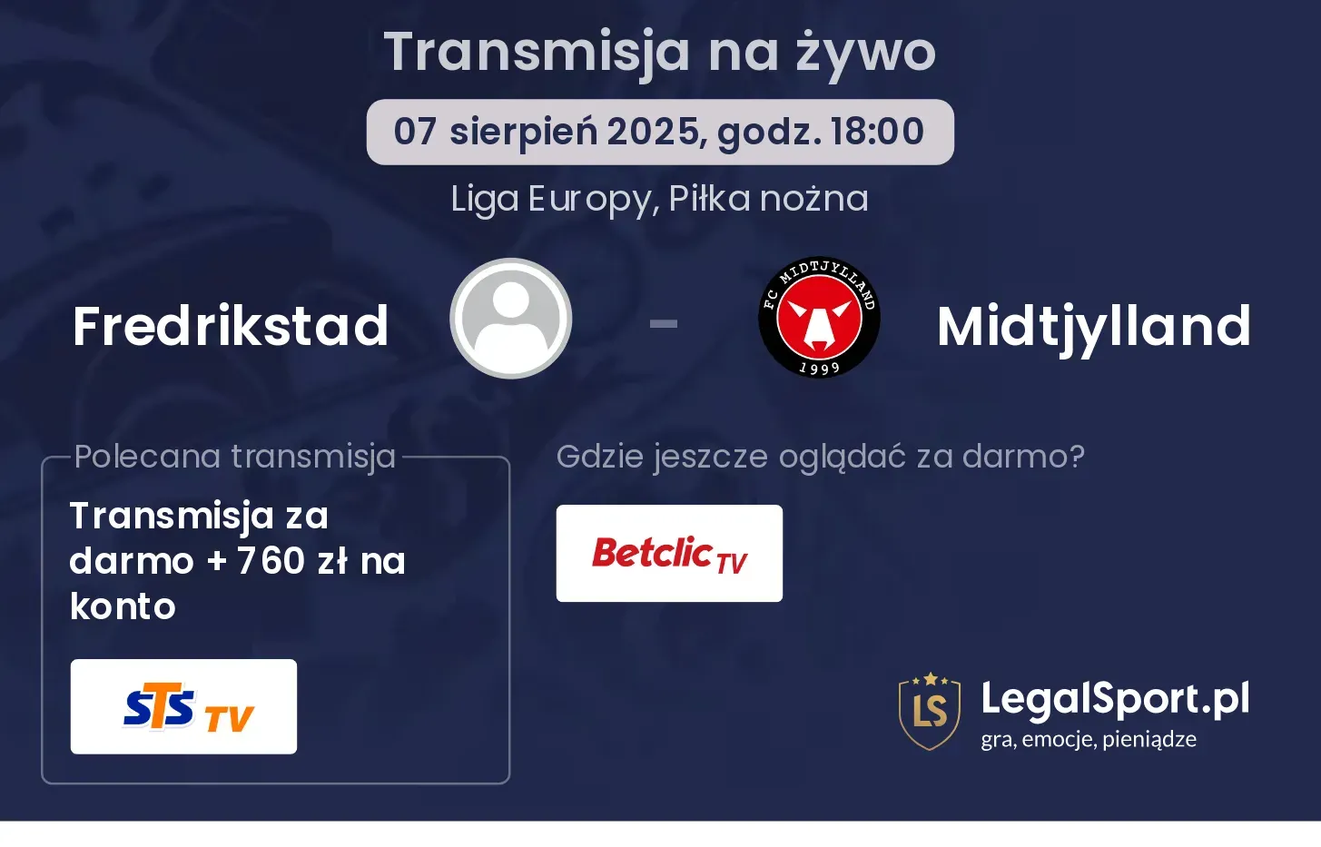 Fredrikstad - Midtjylland transmisja na żywo