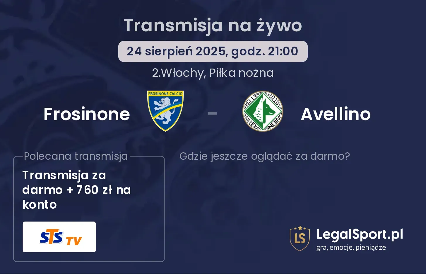 Frosinone - Avellino transmisja na żywo