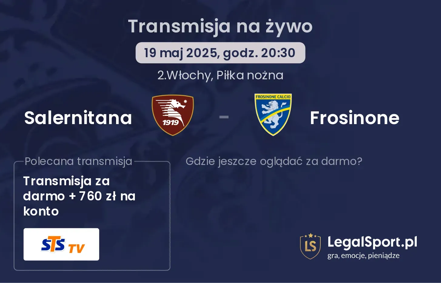 Salernitana - Frosinone gdzie oglądać?