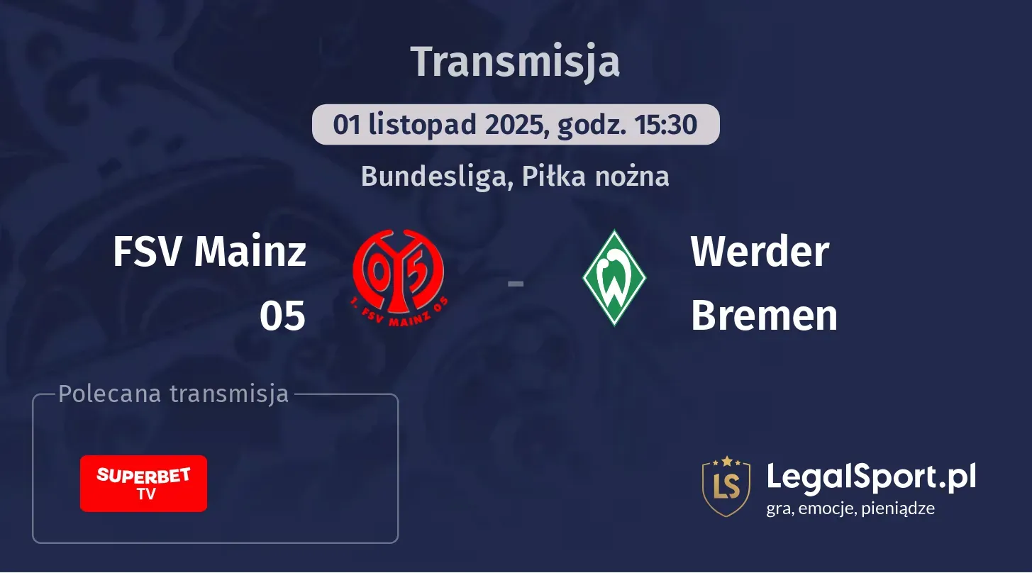 FSV Mainz 05 - Werder Bremen gdzie oglądać?