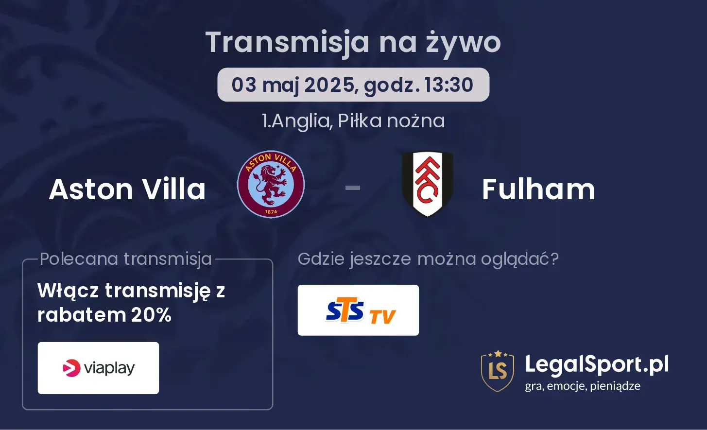 Aston Villa - Fulham gdzie oglądać?