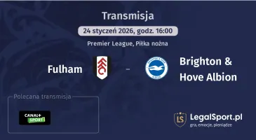 Fulham - Brighton & Hove Albion gdzie oglądać (24.01.2026)