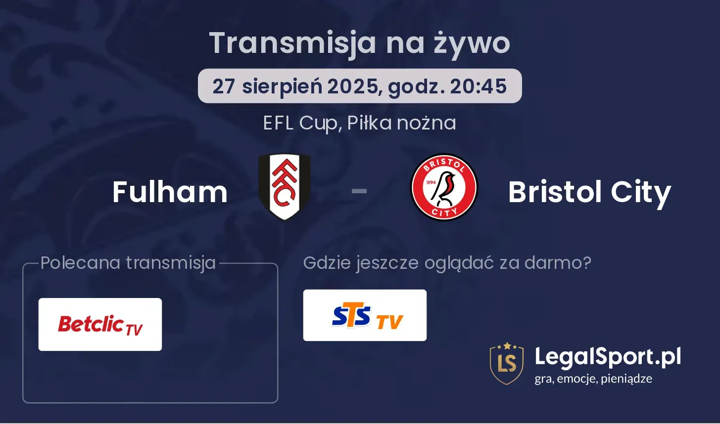 Fulham - Bristol City transmisja na żywo