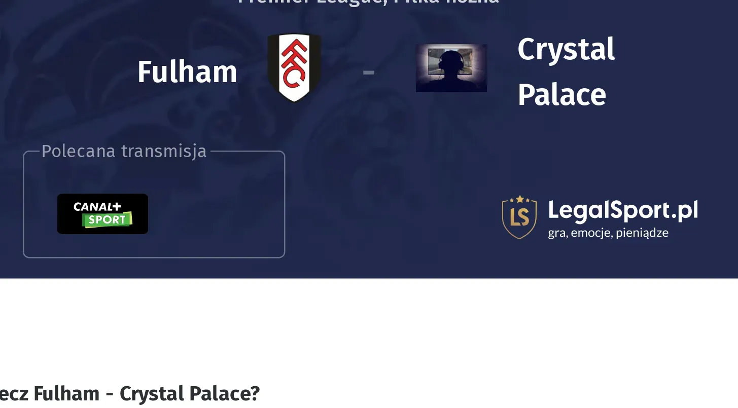 Fulham - Crystal Palace Transmisje