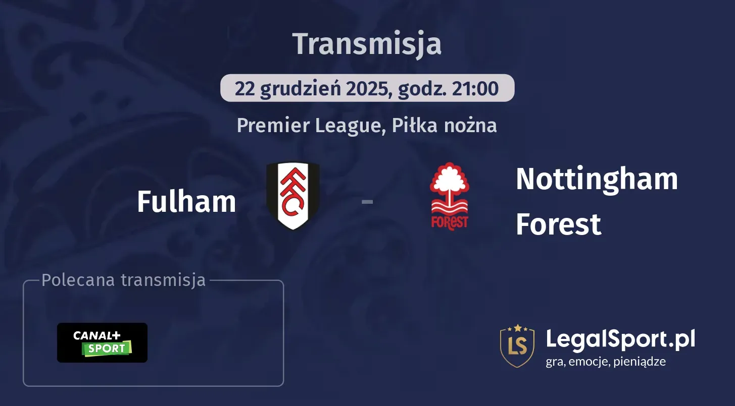 Fulham - Nottingham Forest Transmisje