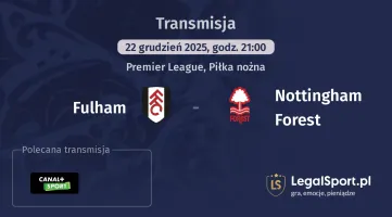 Fulham - Nottingham Forest gdzie oglądać? (22.12)