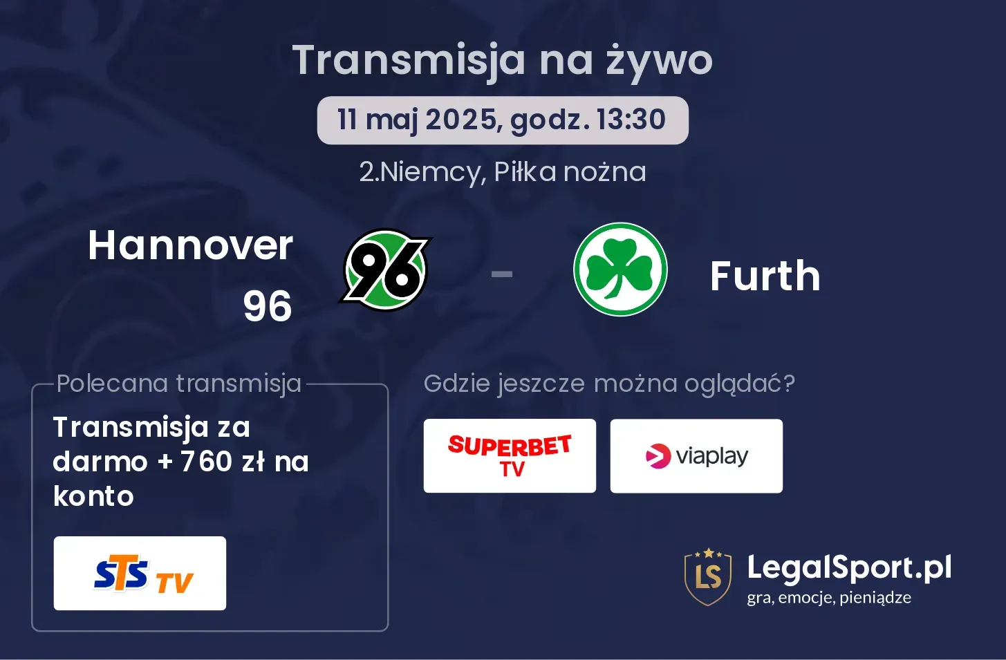 Hannover 96 - Furth gdzie oglądać?