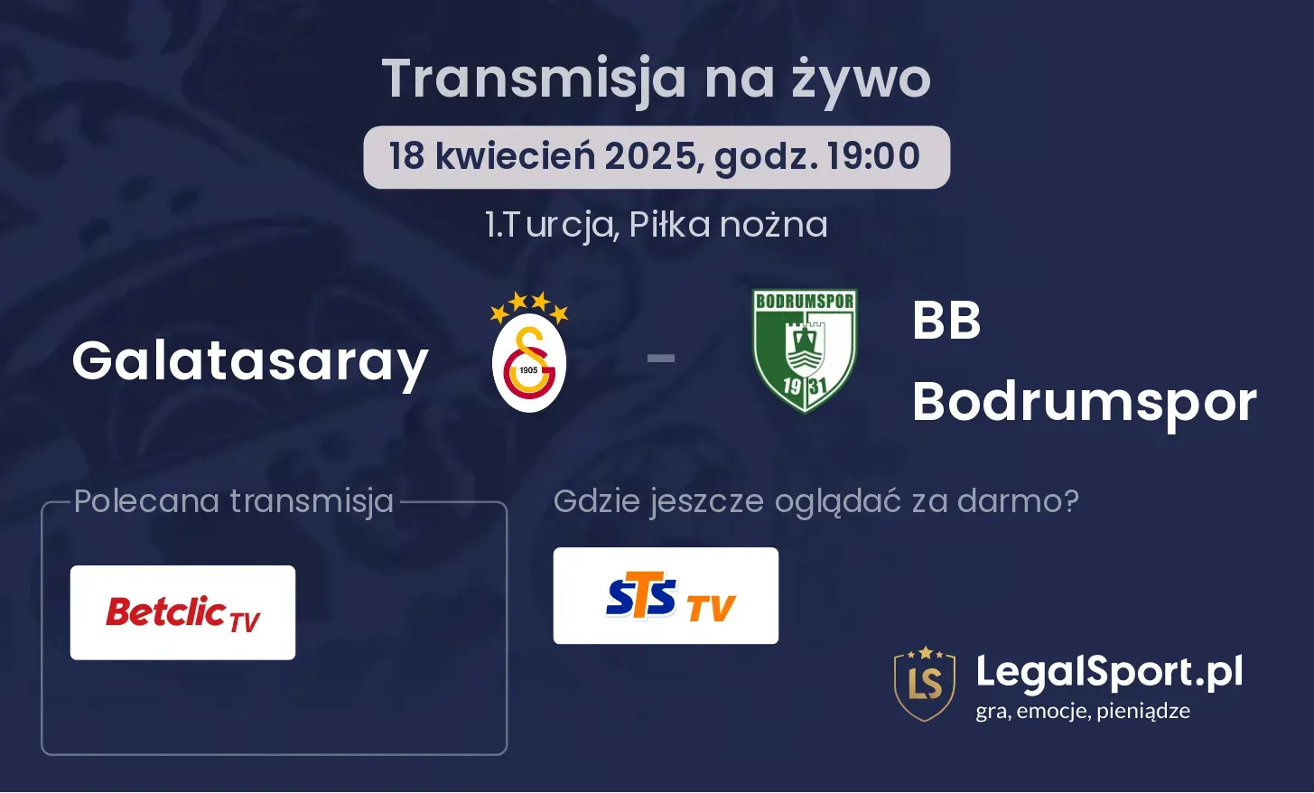 Galatasaray - BB Bodrumspor gdzie oglądać?