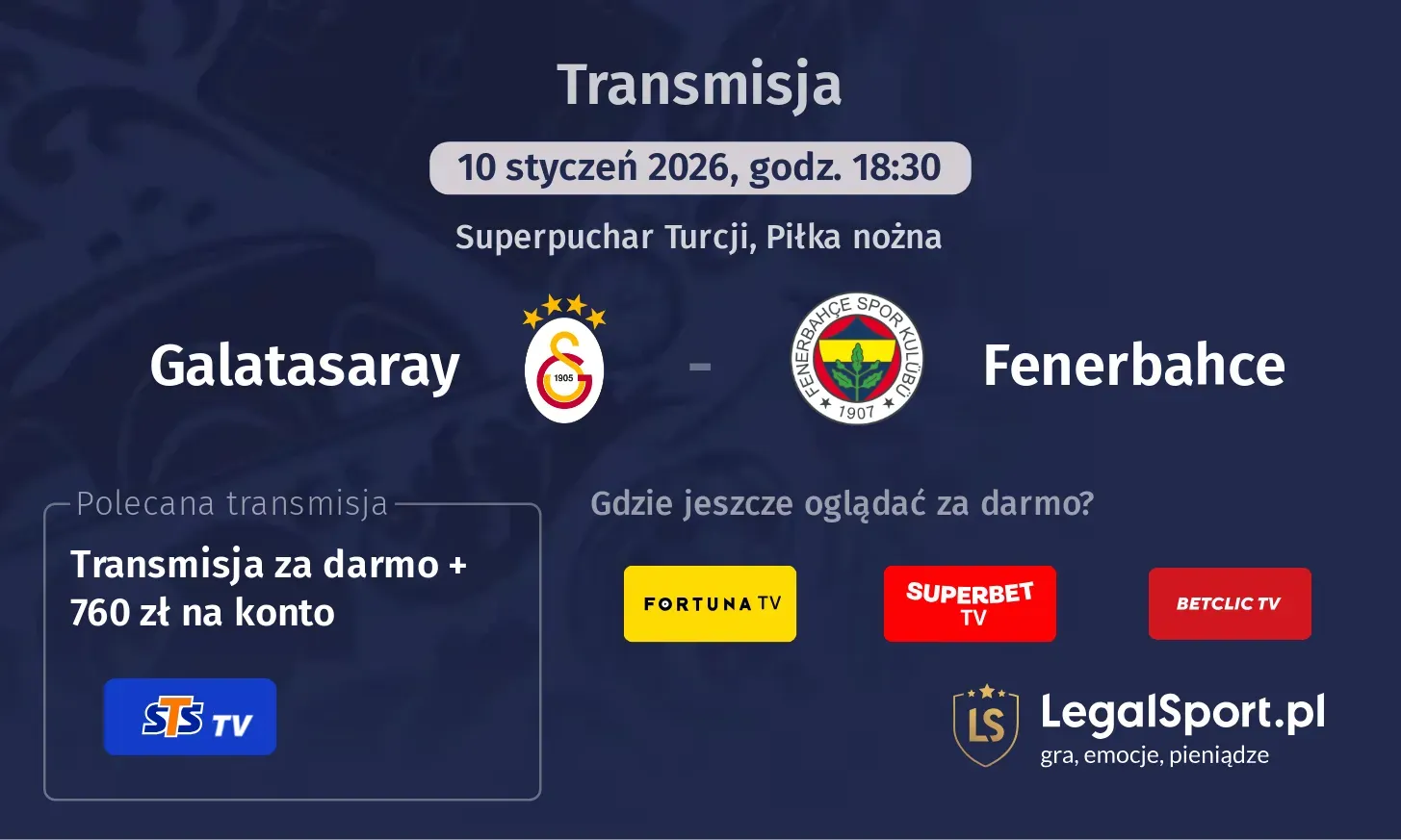 Galatasaray - Fenerbahce Transmisje