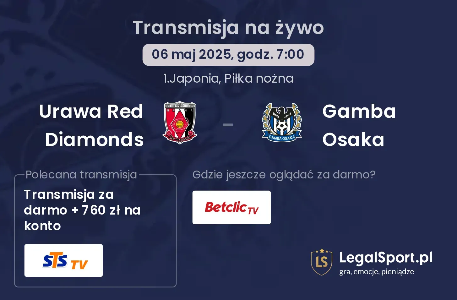 Urawa Red Diamonds - Gamba Osaka gdzie oglądać?