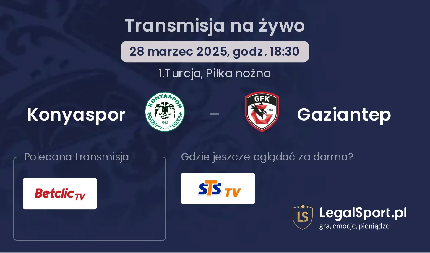 Konyaspor - Gaziantep gdzie oglądać?