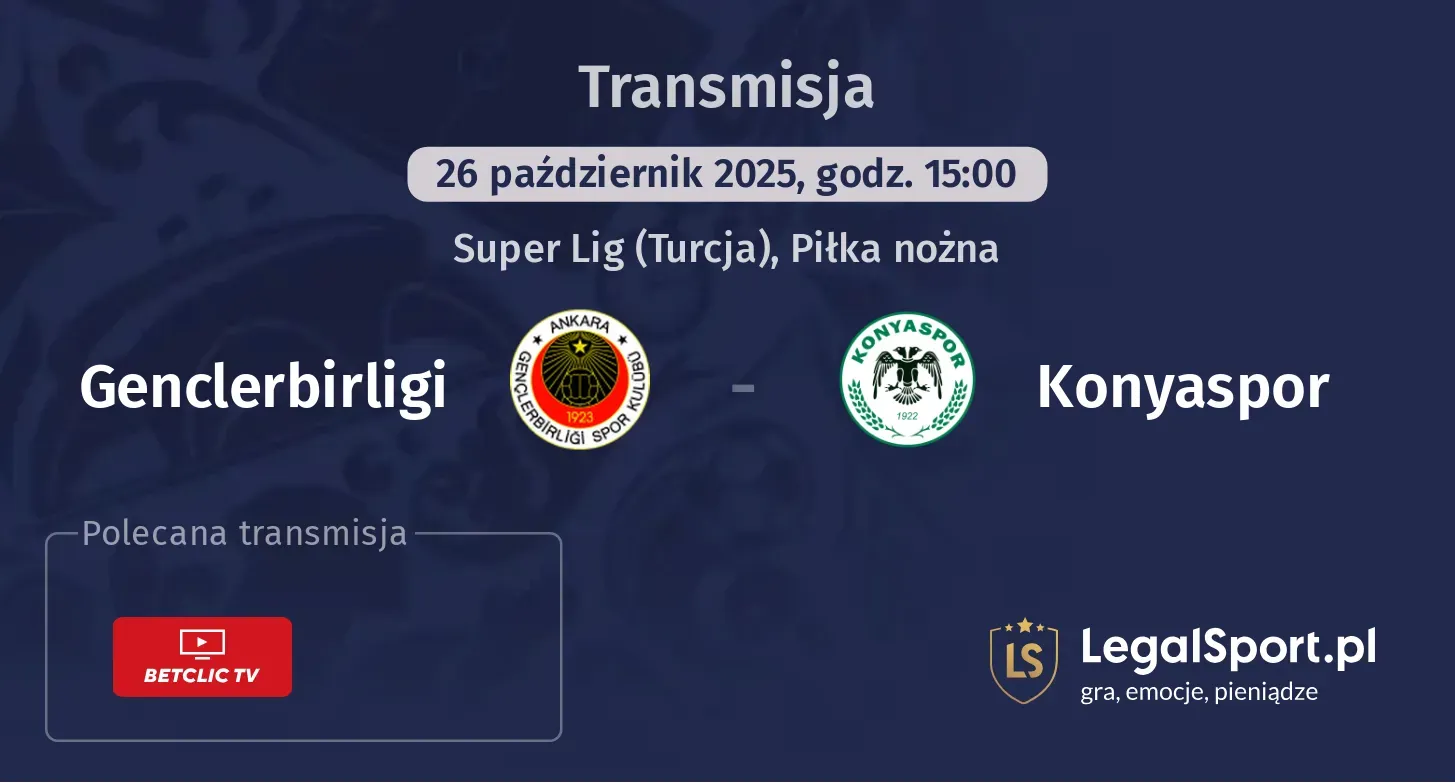 Genclerbirligi - Konyaspor gdzie oglądać?