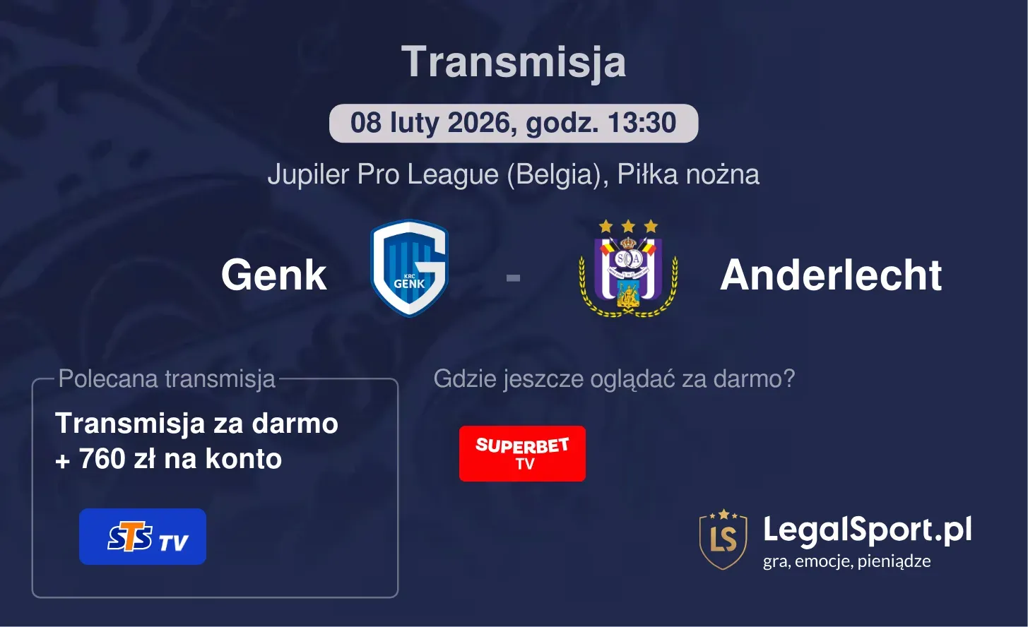 Genk - Anderlecht Transmisje