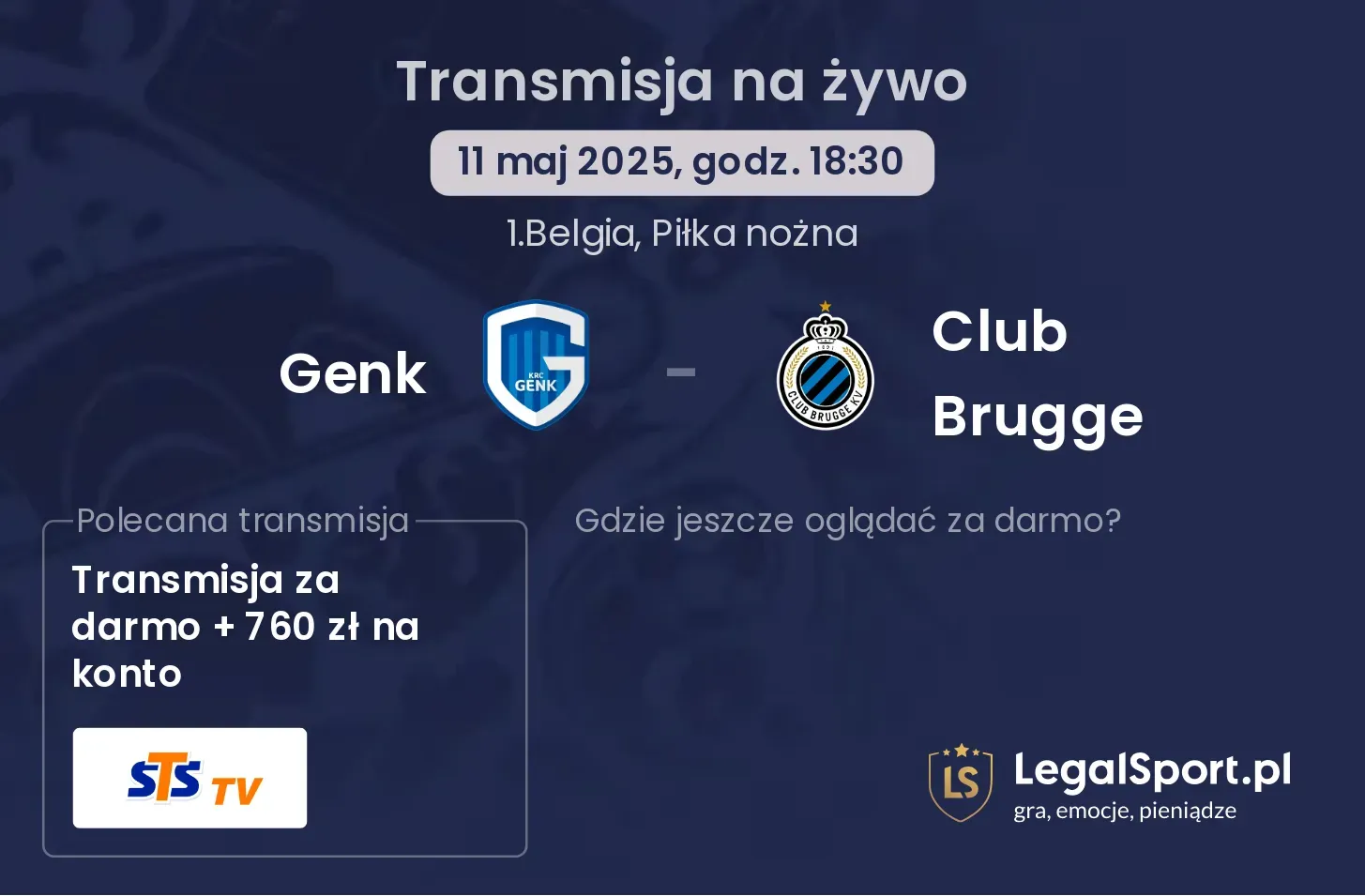 Genk - Club Brugge gdzie oglądać?