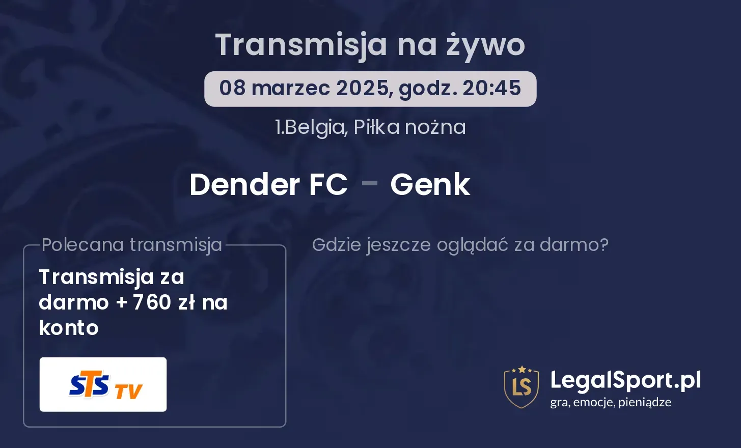 Dender FC - Genk gdzie oglądać?