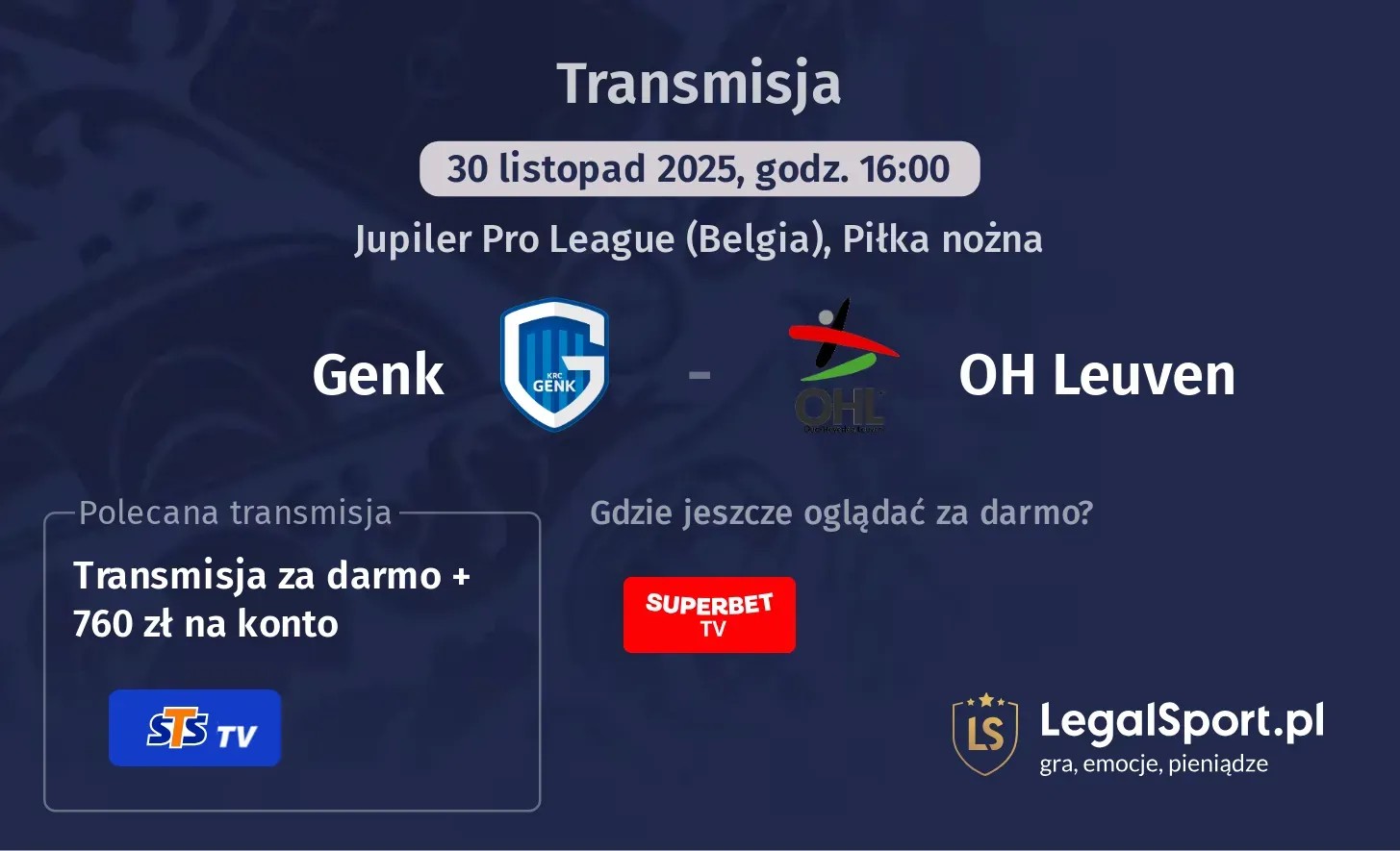 Genk - OH Leuven Transmisje
