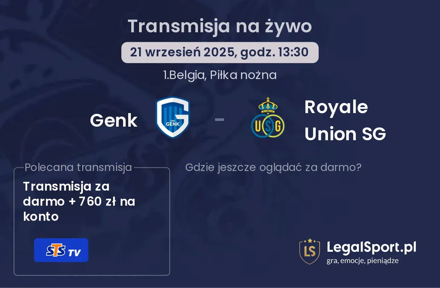 Genk - Royale Union SG gdzie oglądać?