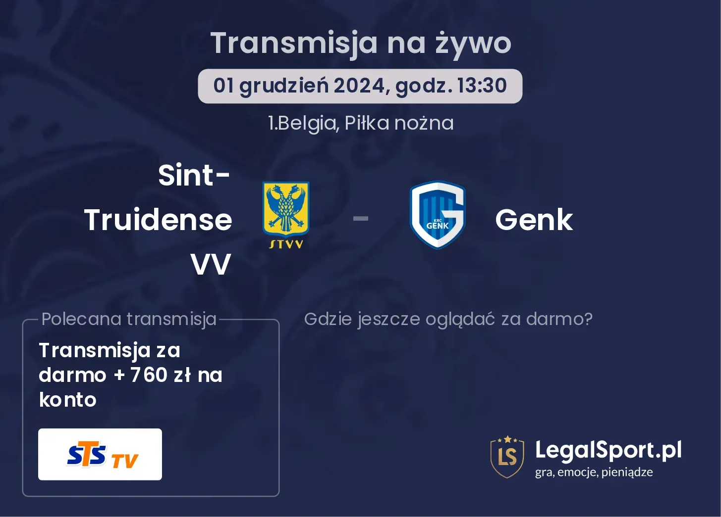 Sint-Truidense VV - Genk gdzie oglądać?