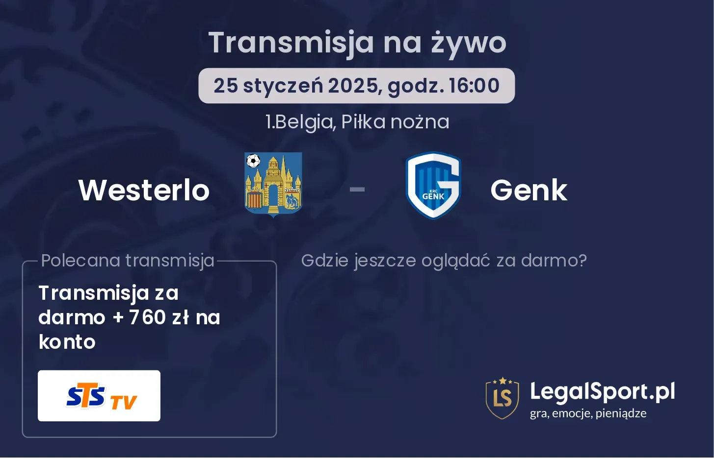 Westerlo - Genk gdzie oglądać?