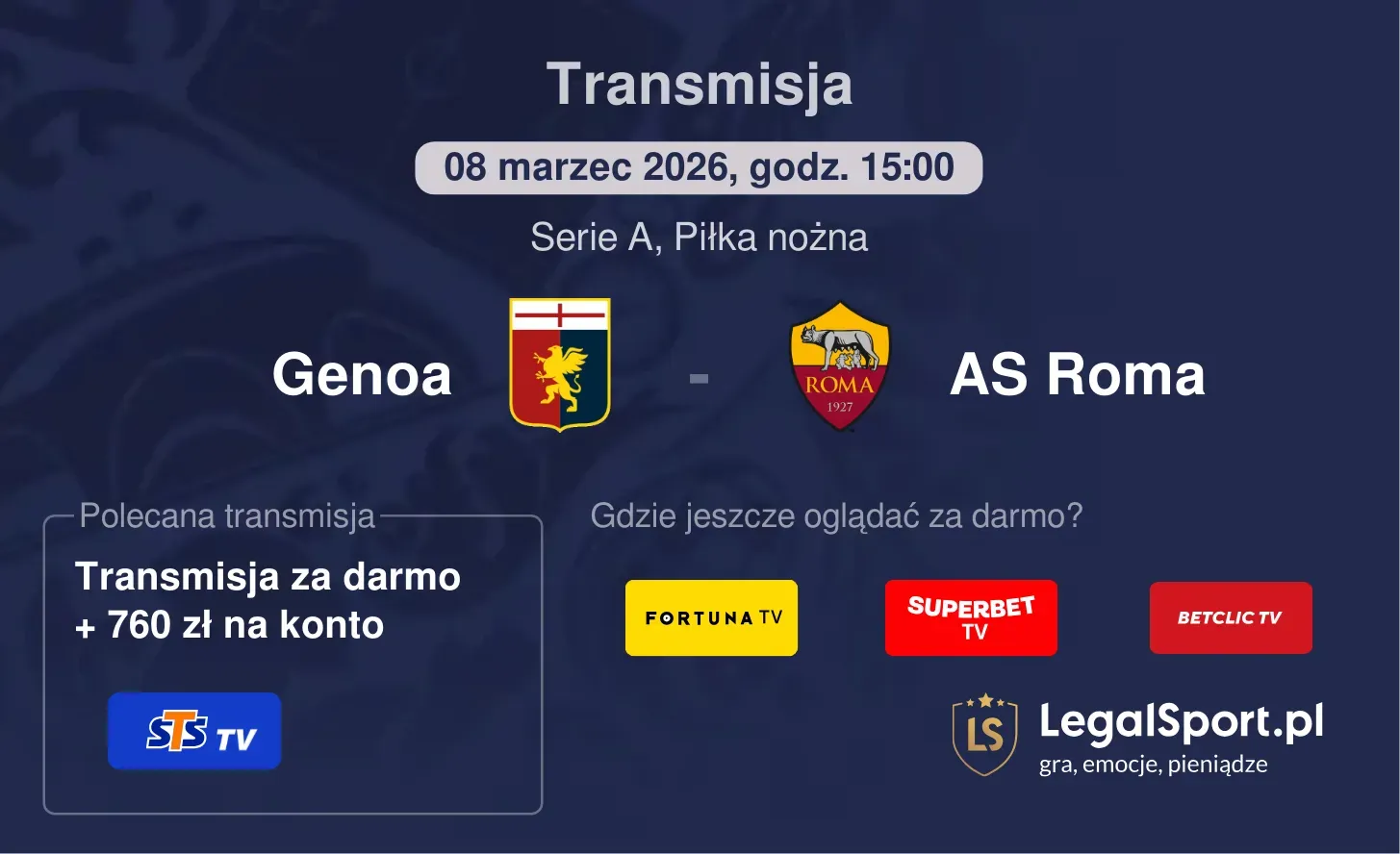 Genoa - AS Roma Transmisje