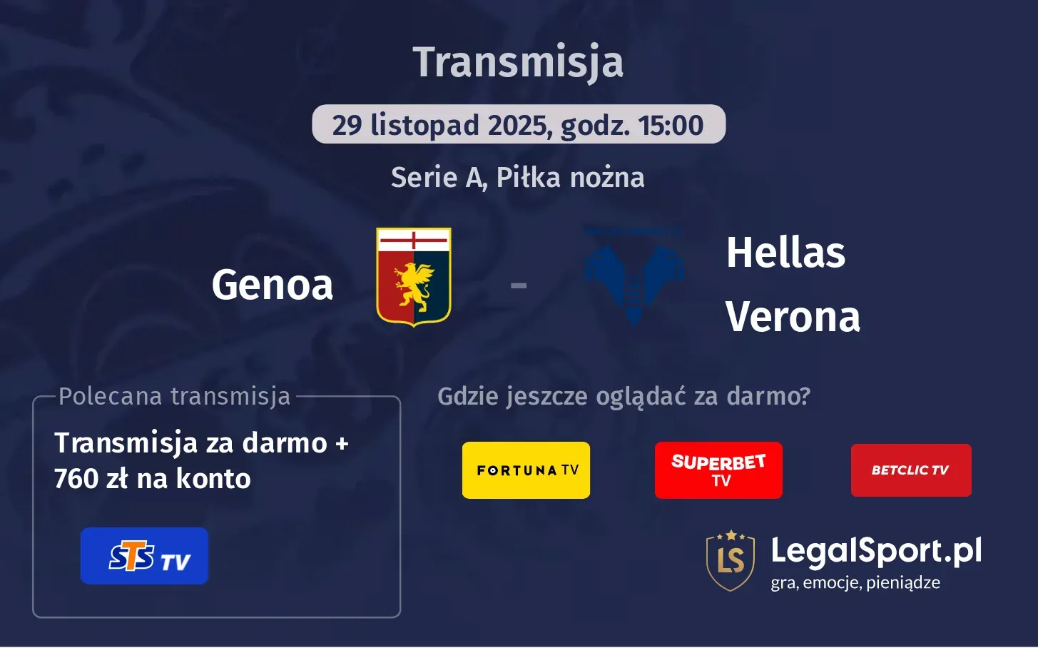 Genoa - Hellas Verona Transmisje