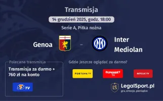 Genoa - Inter Mediolan gdzie oglądać? (14.12)