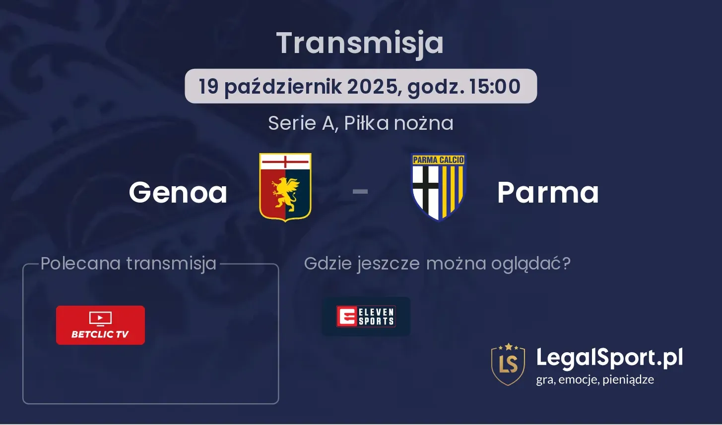 Genoa - Parma Transmisje