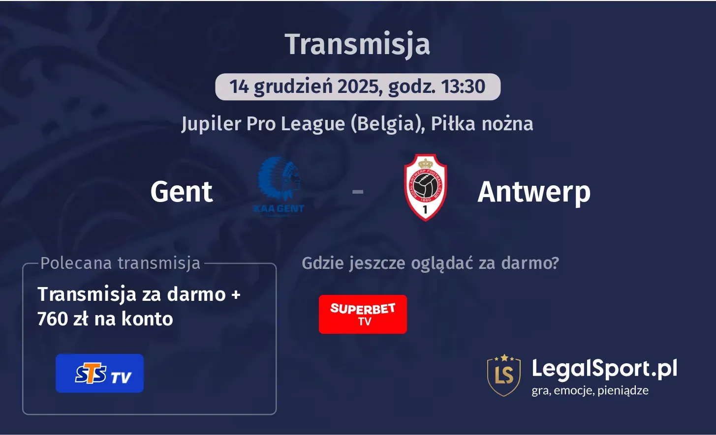 Gent - Antwerp Transmisje