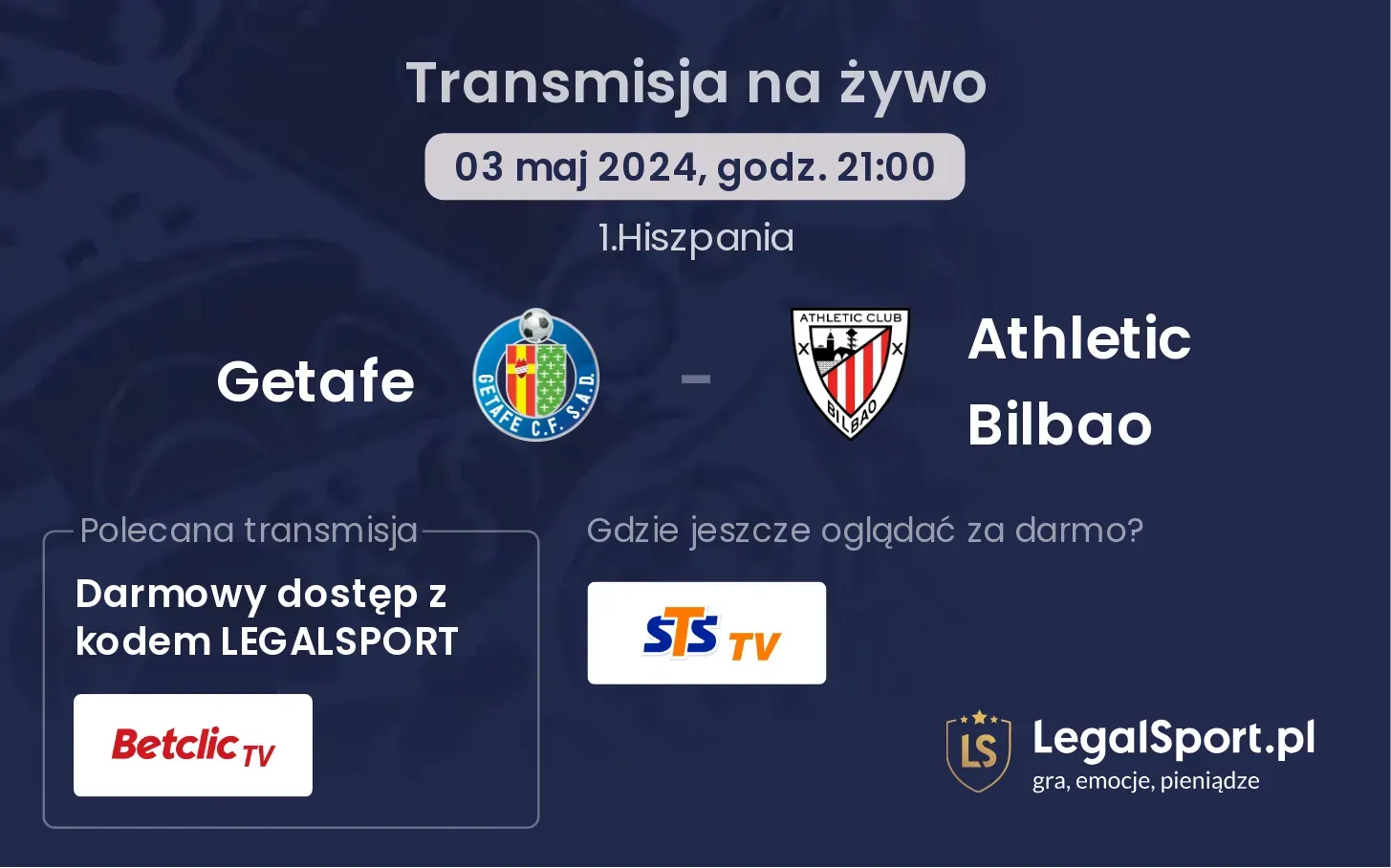 Getafe - Athletic Bilbao transmisja na żywo