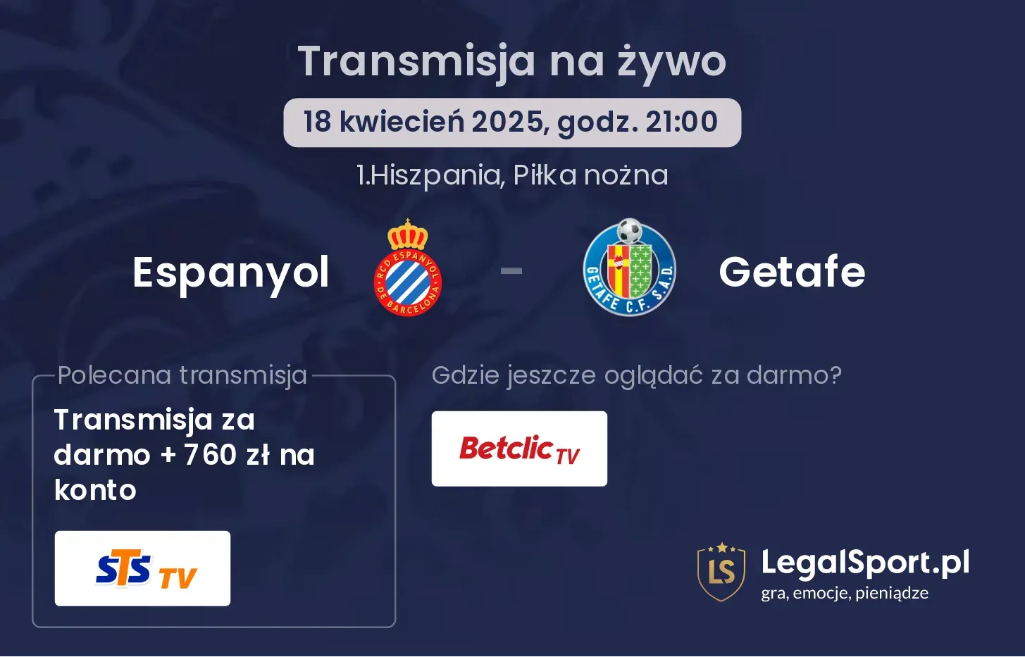 Espanyol - Getafe gdzie oglądać?