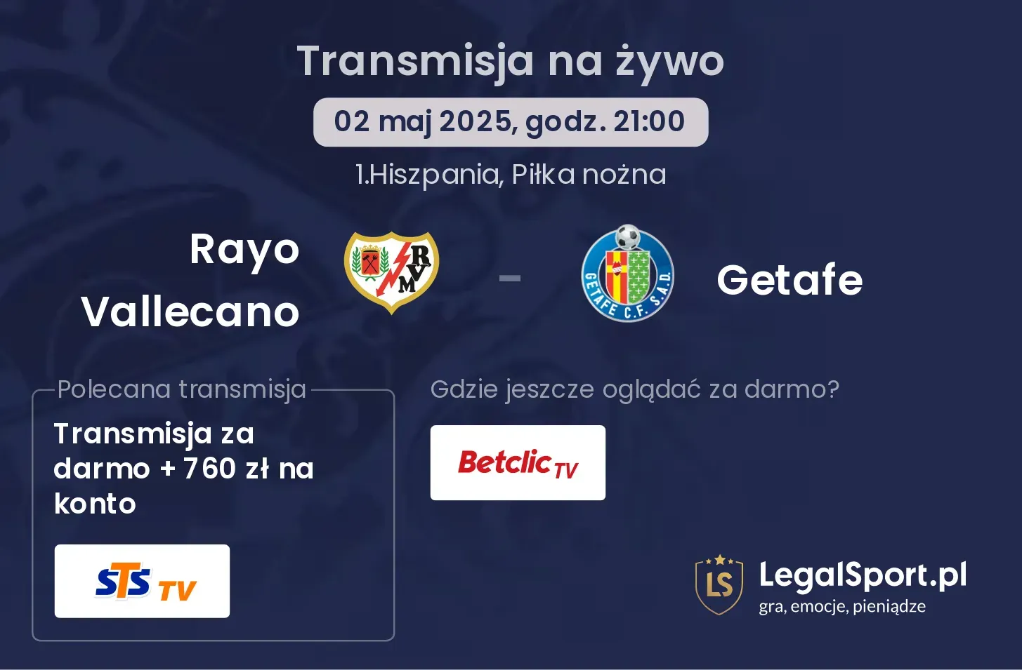 Rayo Vallecano - Getafe gdzie oglądać?