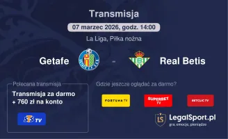Getafe - Real Betis gdzie oglądać (08.03.2026, 16:15)