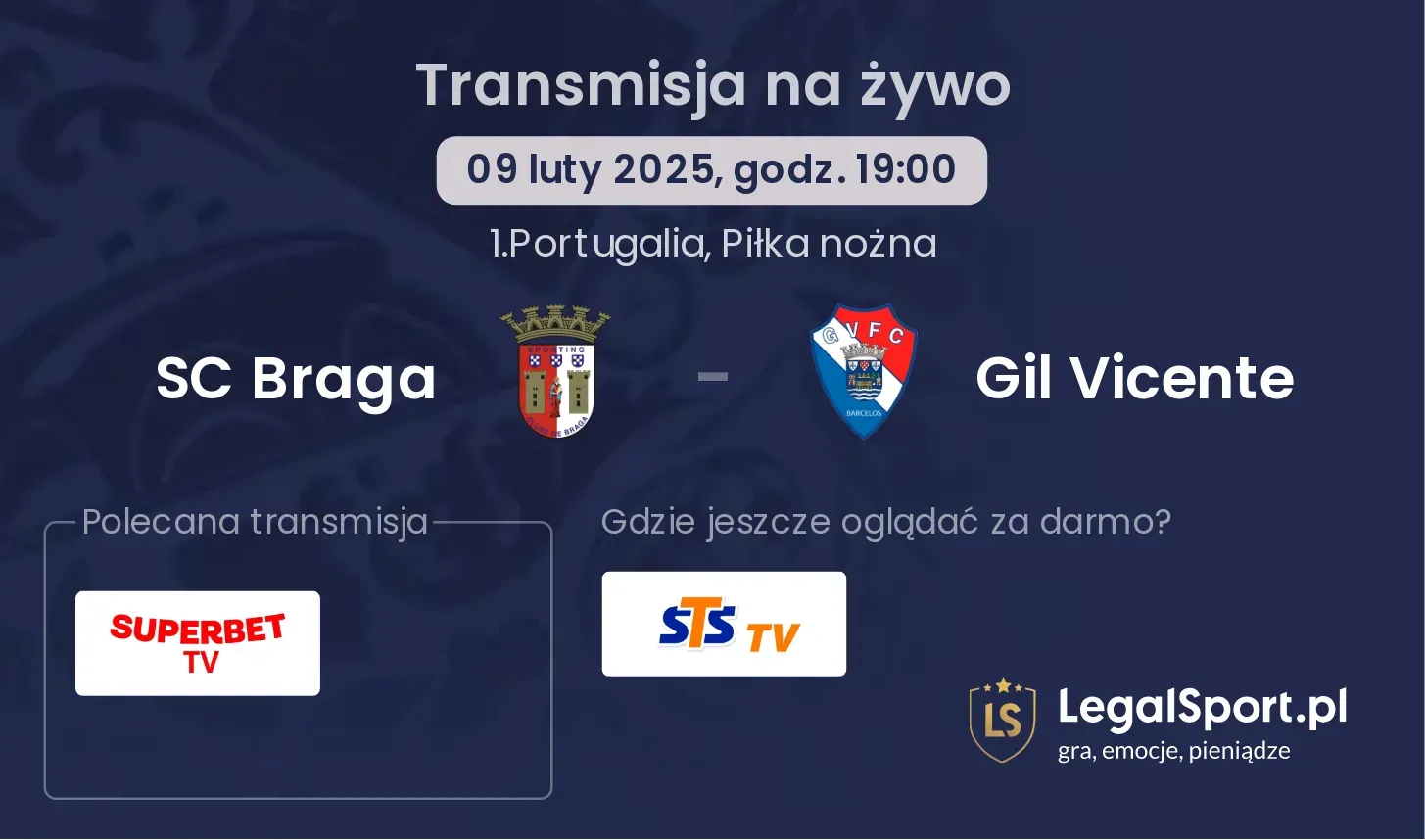 SC Braga - Gil Vicente gdzie oglądać transmisję?
