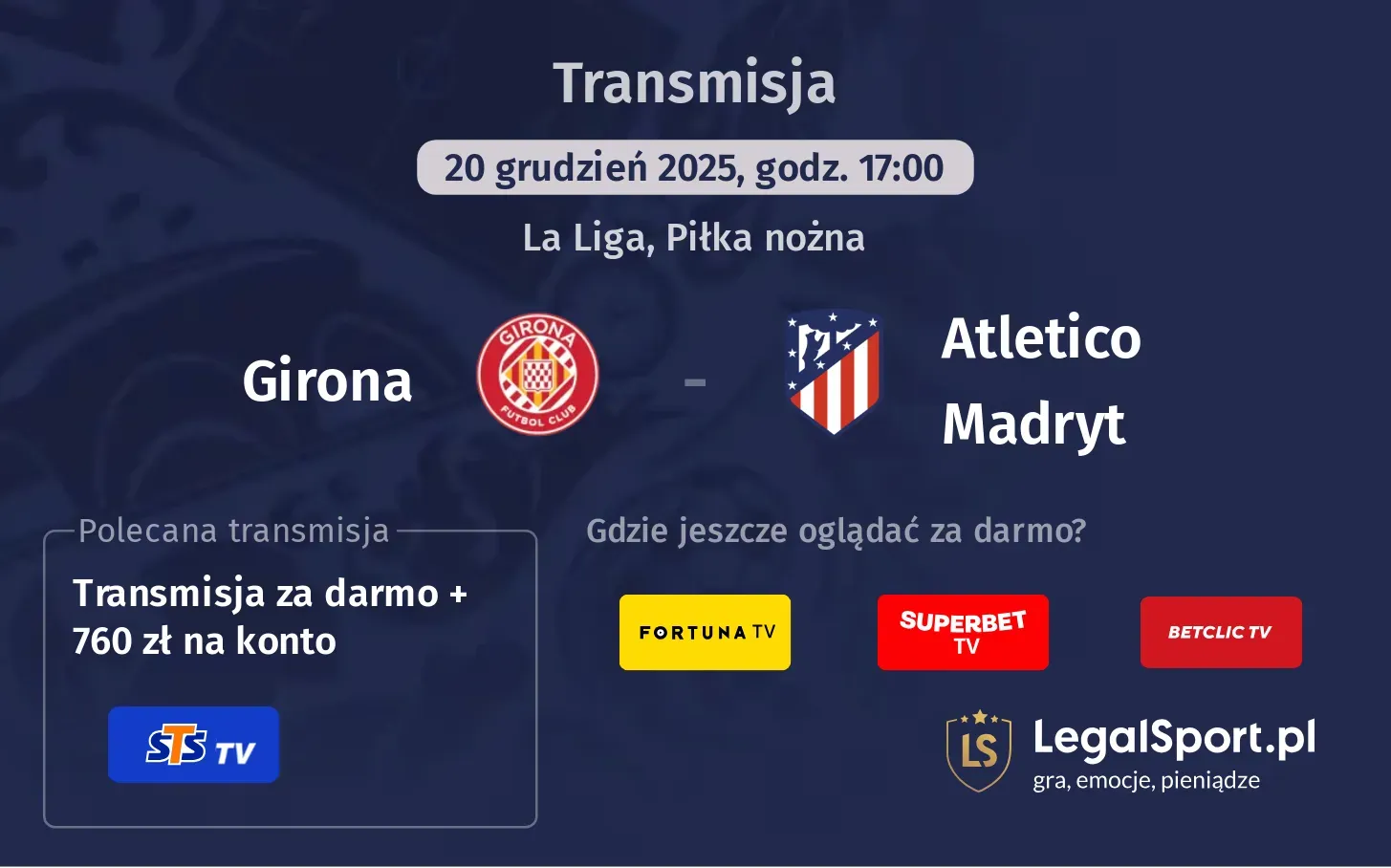 Girona - Atletico Madryt Transmisje