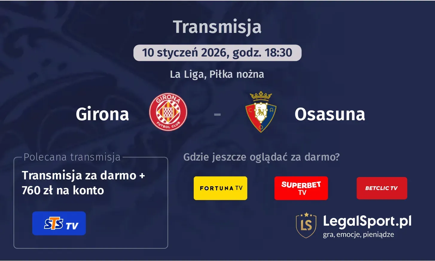 Girona - Osasuna Transmisje