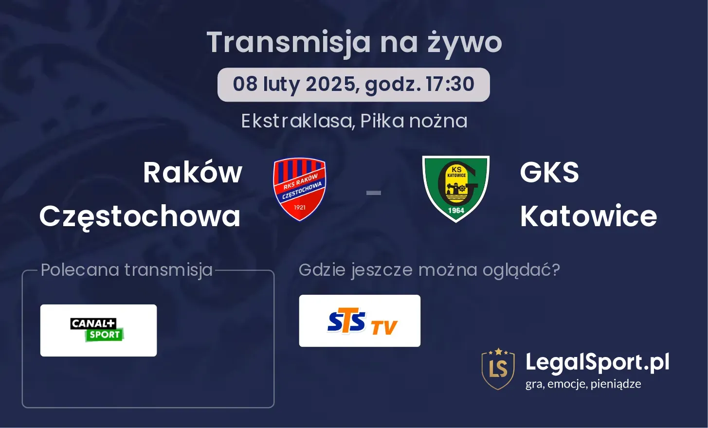 Raków Częstochowa - GKS Katowice gdzie oglądać?