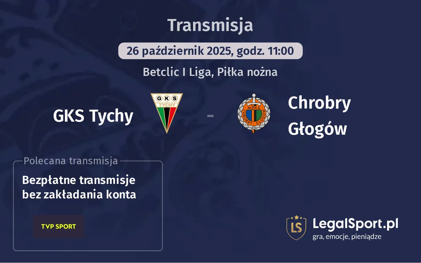 GKS Tychy - Chrobry Głogów gdzie oglądać?