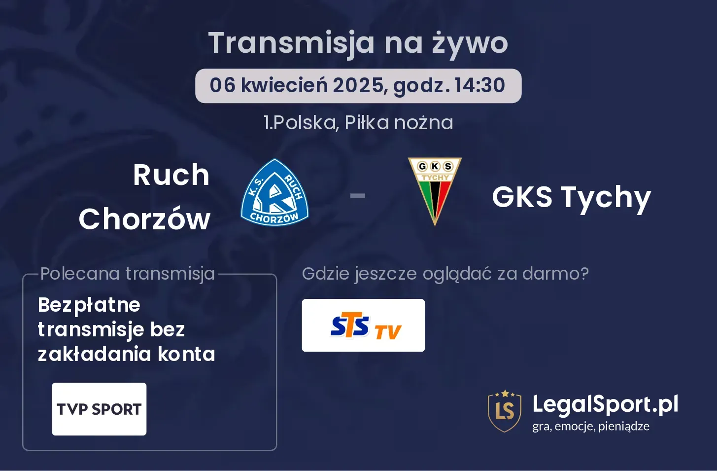 Ruch Chorzów - GKS Tychy gdzie oglądać?