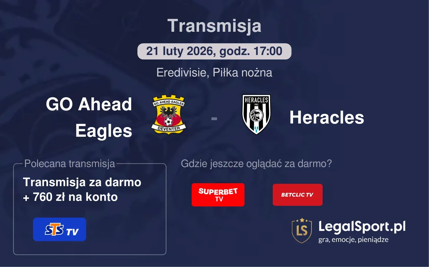 GO Ahead Eagles - Heracles Transmisje