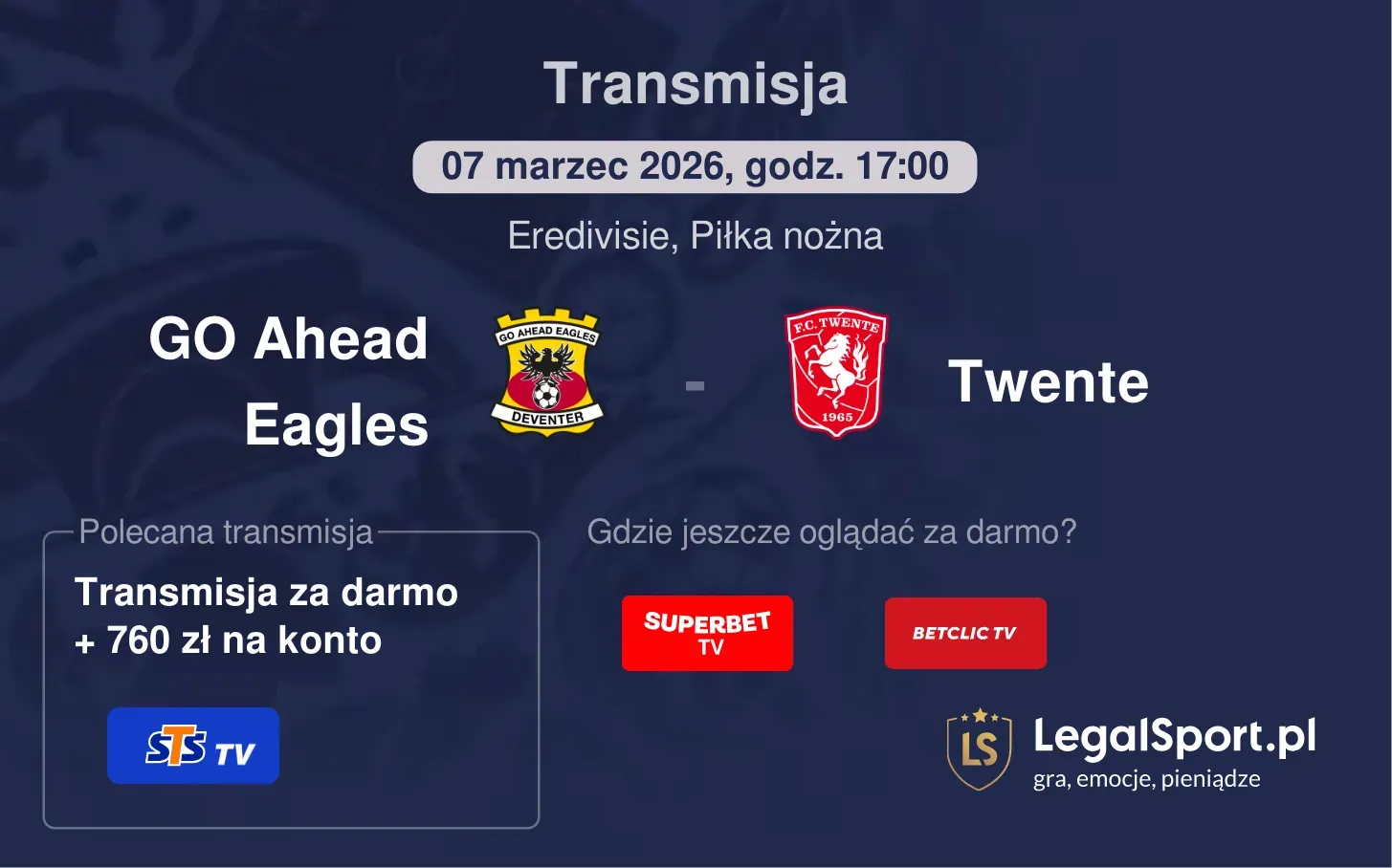 GO Ahead Eagles - Twente Transmisje