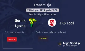 Górnik Łęczna - ŁKS Łódź gdzie oglądać? (23.11)