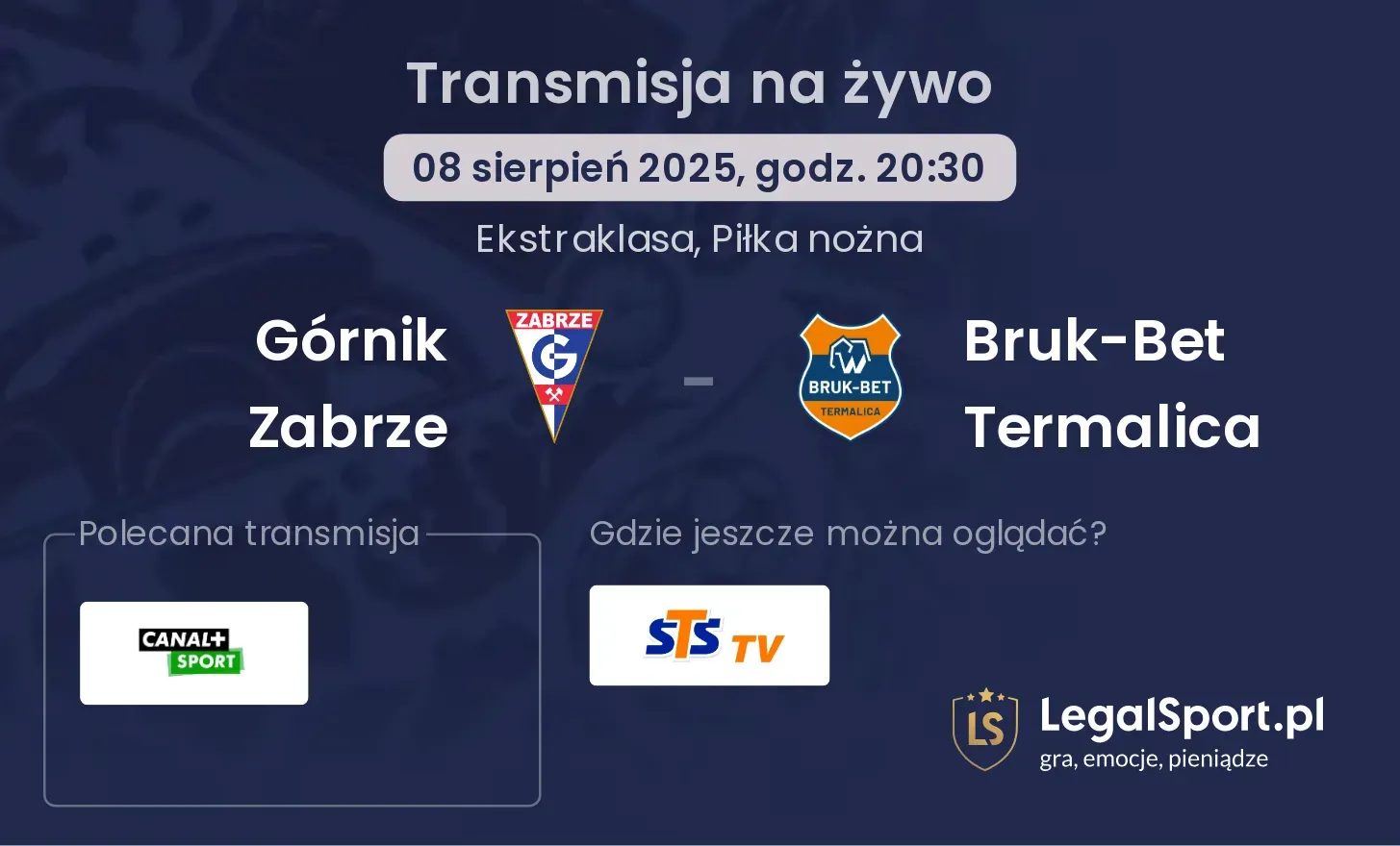 Górnik Zabrze - Bruk-Bet Termalica transmisja na żywo