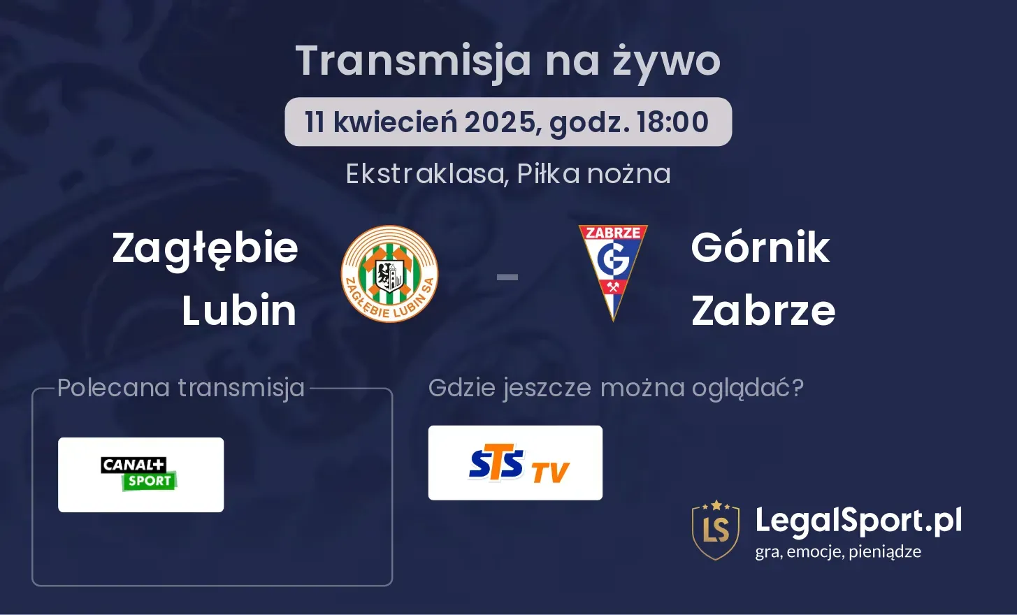 Zagłębie Lubin - Górnik Zabrze gdzie oglądać?