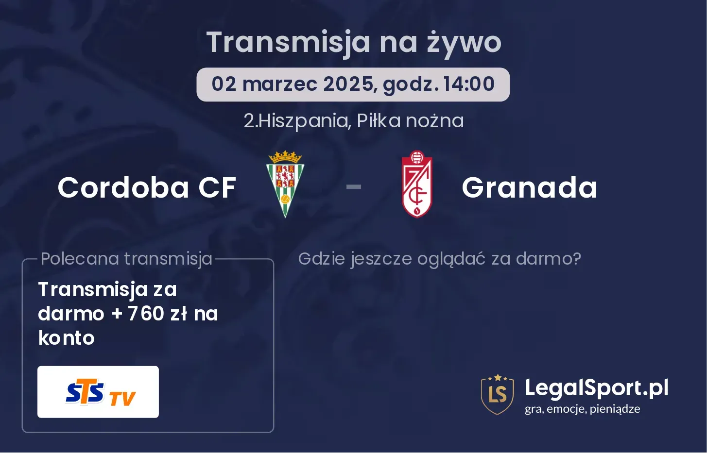 Cordoba CF - Granada gdzie oglądać?
