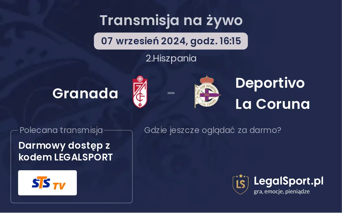 Granada - Deportivo La Coruna gdzie oglądać? 07.09, godz. 16:15