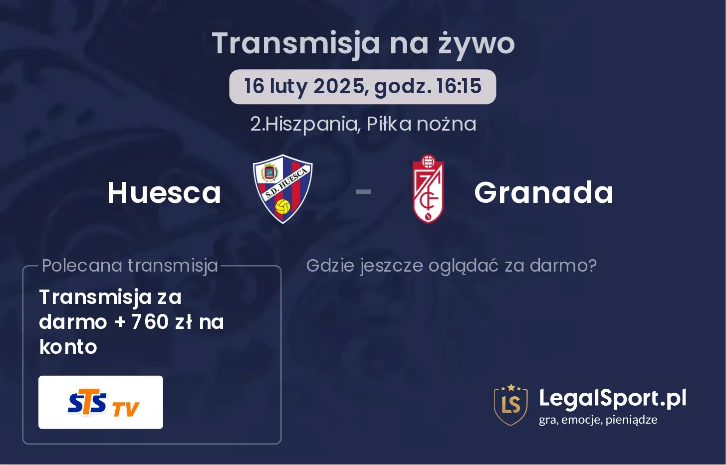 Huesca - Granada gdzie oglądać transmisję?