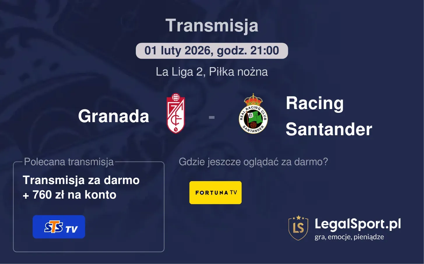 Granada - Racing Santander Transmisje