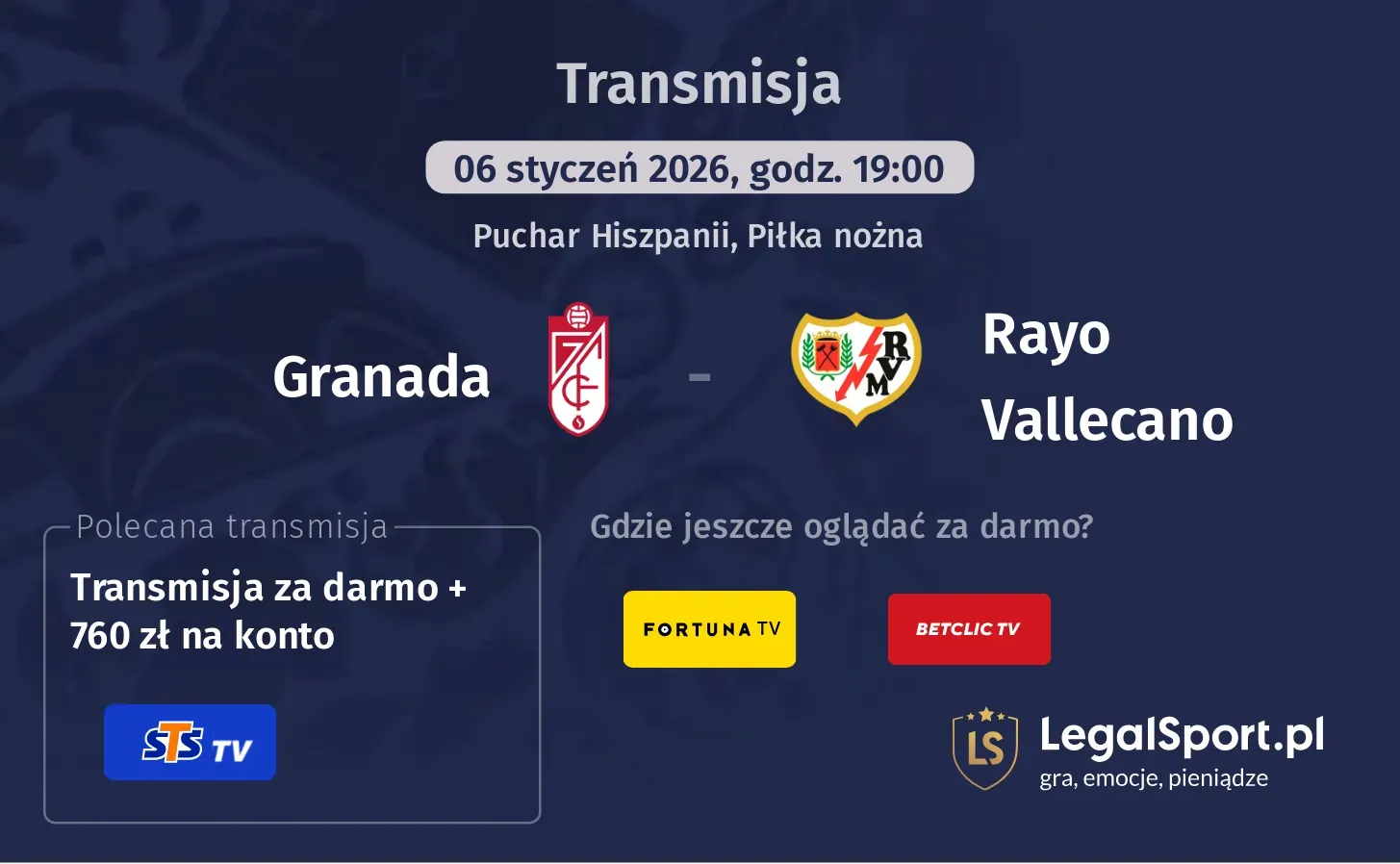 Granada - Rayo Vallecano Transmisje